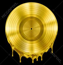 Gold molten or melted record music disc award
