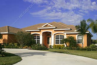 Upscale home with circular driveway