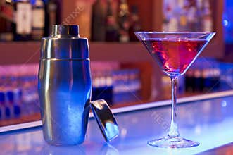 Cocktail drink and shaker