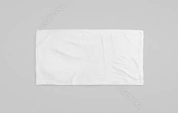 Black white soft beach towel mockup. Clear unfolded wiper