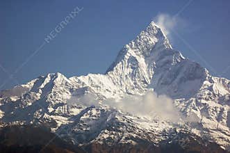 Machapuchare - majestic mountain peak in Himalaya.