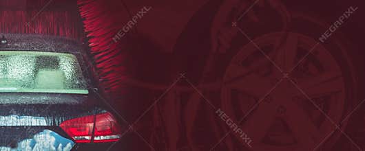 Car Wash Brushes Banner