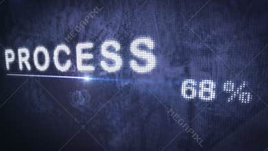 Process progress bar with percentage counter closeup