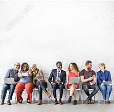 Diverse Group of People Community Togetherness Technology Concept