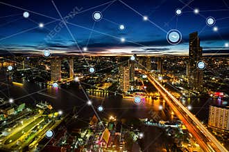 Smart city and wireless communication network, business district