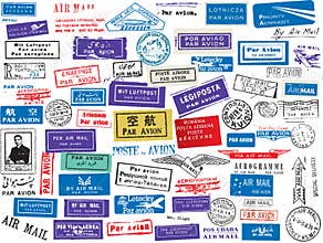 Air mail stamp set