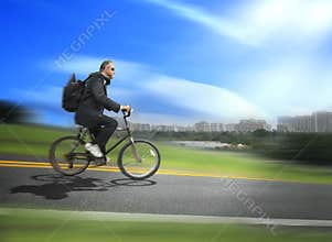 Riding bicycle