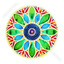 Power 7 color chakra sign symbol, colorful lotus flower symbol