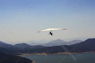 Flying over the lake