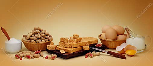 Peanut fudge composition with ingredients