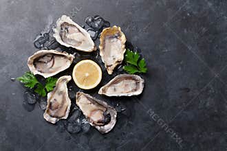 Oysters and lemon