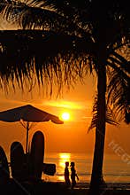 Sunset on Kuta beach, Bali