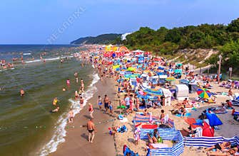 Crowd on the beach-Poland-Baltic sea