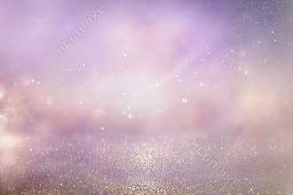 silver and pink glitter vintage lights background