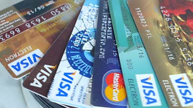 Plastic Credit Cards Visa, Mastercard, Maestro