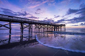 Pier at Ise of Palms Beach, in Charleston South Carolina at Sunrise