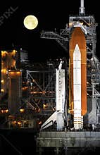 Space Shuttle on launch pad