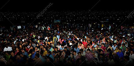 People Crowds night time Marina beach
