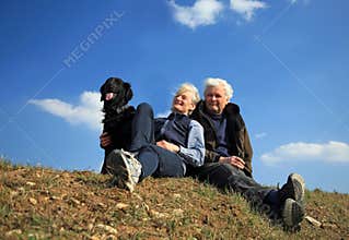 Couple with dog