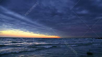 Cloudy Sundown on Lake Michigan Loop