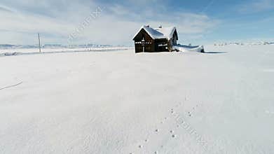 Abandon house in winter in Idaho