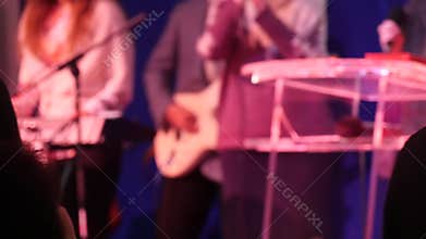 Worship, Hand Raised At Church In Pray