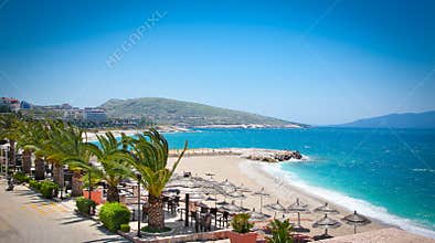 Beautiful beach in Saranda, Albania.