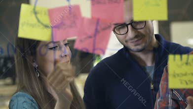 Creative team brainstorming and sharing ideas