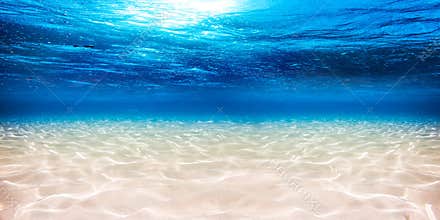 Underwater blue ocean sandy background