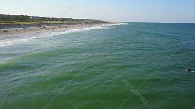 Aerial of Waves and Popular Beach on Cape Cod