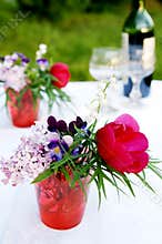 A bunch of summer flowers for picnic