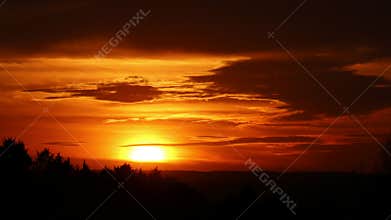 Sunset over the Spanish country, Segovia