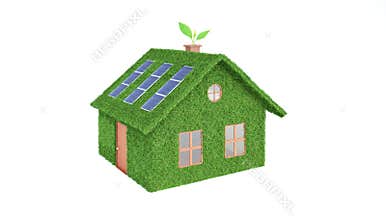 Green eco house isolated on white