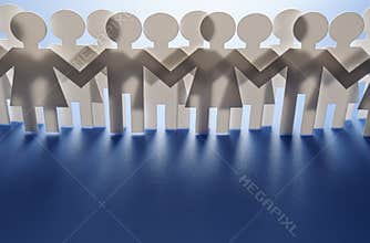 Crowd of paper people