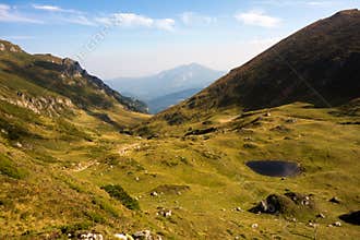 Glacial lake in the Carpathian Mountains