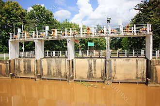 Small dam in ping river. For Increase Level of Water to canal for Agricultrue Area