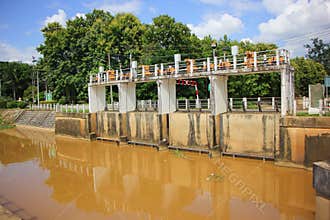 Small dam in ping river. For Increase Level of Water to canal for Agricultrue Area