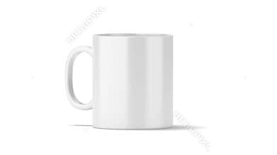 Blank white coffee mug mock up isolated, front view