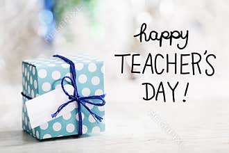 Happy Teachers Day message with gift box