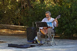 Musician in Athens, Greece.