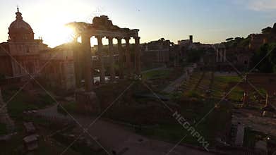 Rome city at sunrise Italy