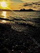 Ship crossing the strait