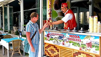 Buying turkish ice cream