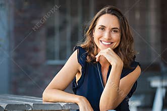 Happy mature woman outdoor