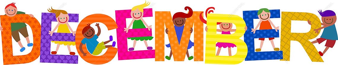 Happy December Kids Title Text
