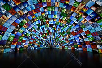 Giant multimedia wall