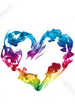 Colorful heart ink