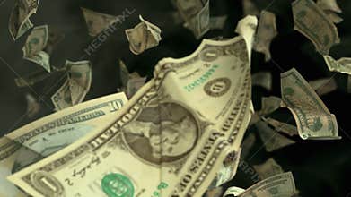 Falling Dollar banknotes in 4K Loopable