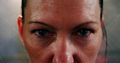 Portrait of aggressive woman