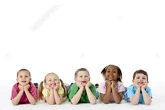 Group Of Young Children In Studio